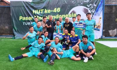 Foto : Tim Mini Soccer PROPAMI Merayakan Kemenangan Gemilang dalam Final Turnamen HUT Ke-46 Pasar Modal Indonesia. (Doc. PROPAMI)